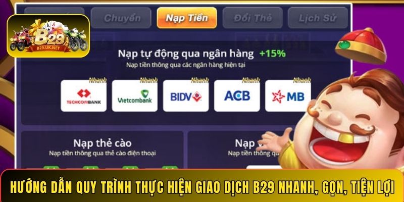 Hướng dẫn quy trình thực hiện giao dịch B29 nhanh, gọn, tiện lợi