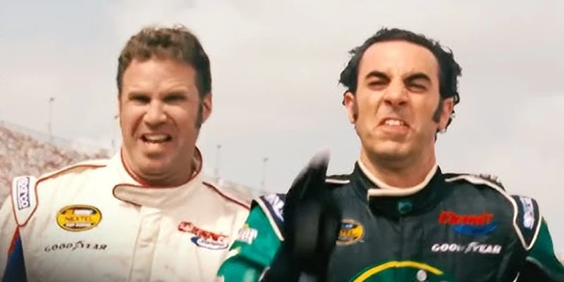 Cặp đôi bài trùng Ricky Bobby và Cal Naughton Jr. với màn phối hợp "Shake and Bake" trứ danh, biểu tượng cho sự thống trị của họ trên các đường đua NASCAR